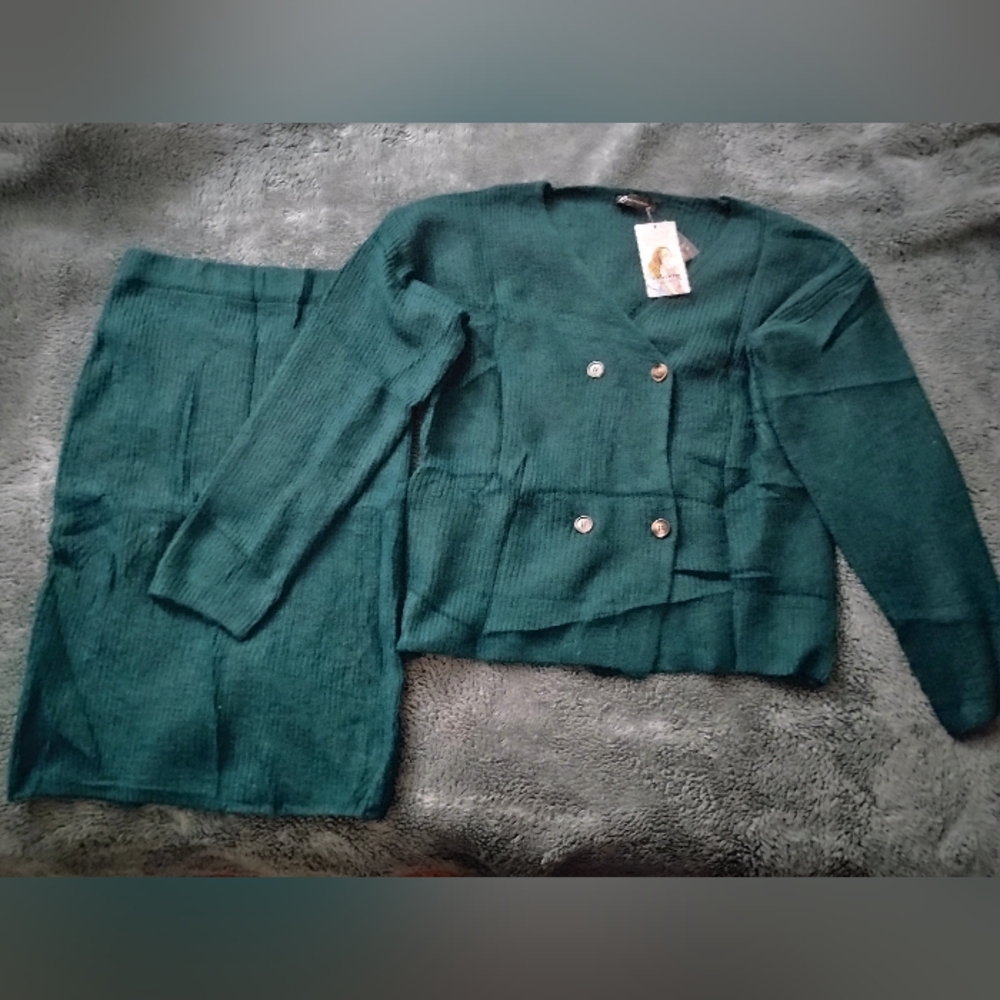 NWT PrettyGarden Knit Set Cardigan Sweater and Pencil Skirt Women's Size Medium